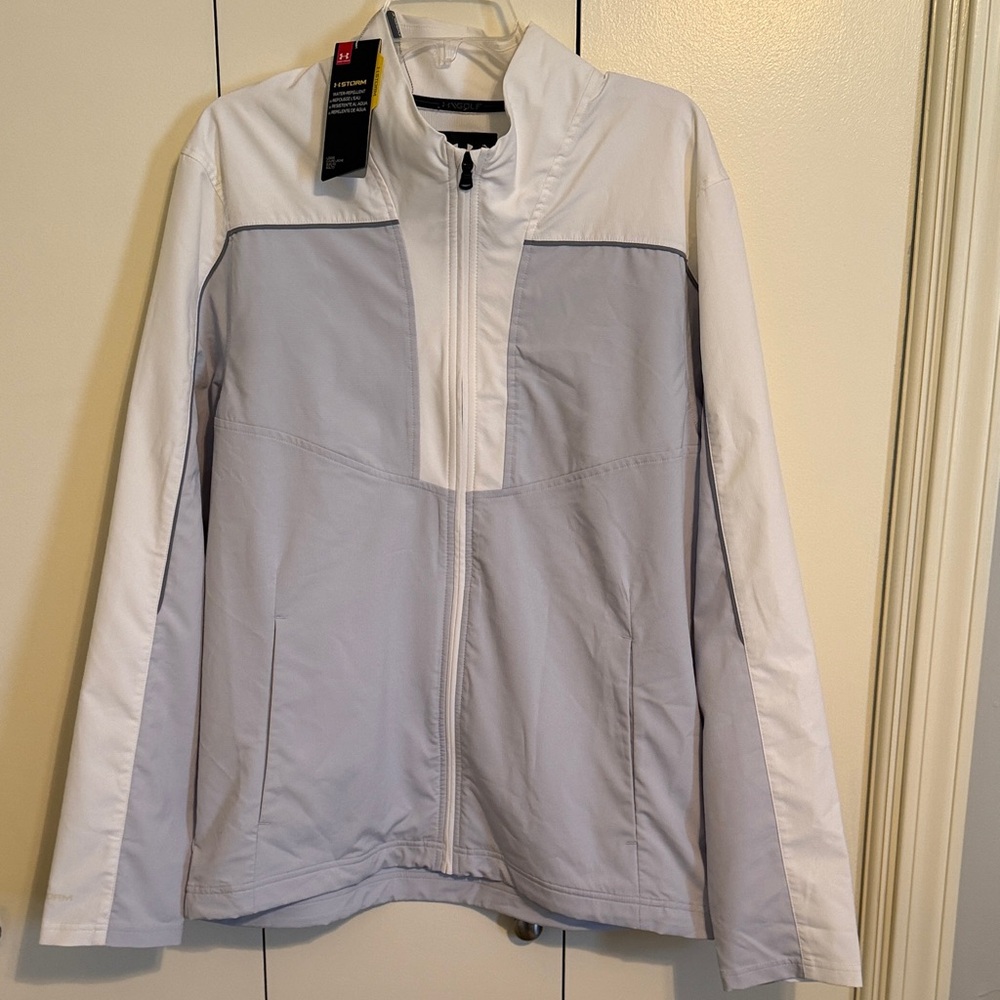 Men's White and Gray Golf Waterproof Jacket